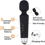 Vibrator Wand Adult Sex Toys For Woman, G Spot Dildo Clit Stimulator Vibrators With 8 Speeds & 20 Patterns, Clitoris Stimulation Vibrator Wand Massager Sexual Tools For Her Pleasure (Black)