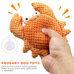 Squeaky Plush Dog Toys With Built-In Squeaker, 3 Pack Animal Shapes (Rabbit, Giraffe, Crab) For Small Medium Dogs, Soft Chew Toys For Puppy Teething And Interactive Play