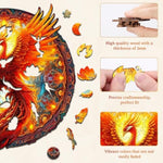 Phoenix Jigsaw Puzzle for Adults, 100 Pieces, 8.5 x 7.9in Wooden Puzzle