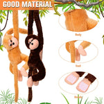 8 Packs Stuffed Monkey Hanging Stuffed Animal Plush Monkey Toy With Hook And Loop Fasteners Hands 20 Inch Large Plush Animal For Adults Gifts Decors(Brown, Khaki)
