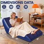 Inflatable Chair For Adults,Inflatables Chairs With Flocked Surface, Inflatable Lounge Chair With Backrest, Comfort Ergonomic Inflatable Couch,Inflatable Couch For Camping, Blue