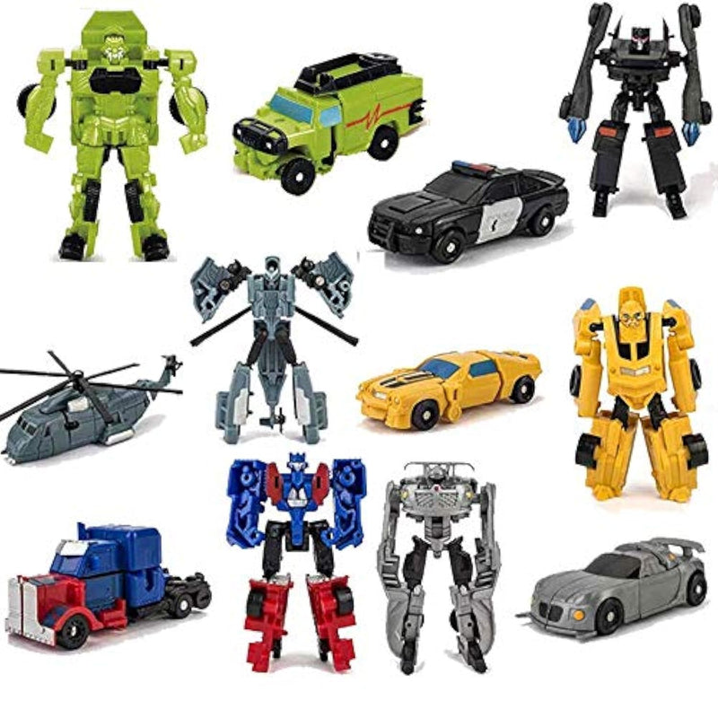 6 Pcs Car Robot Toys, Mini Action Figure, Deformation Robot For Kids 5~12