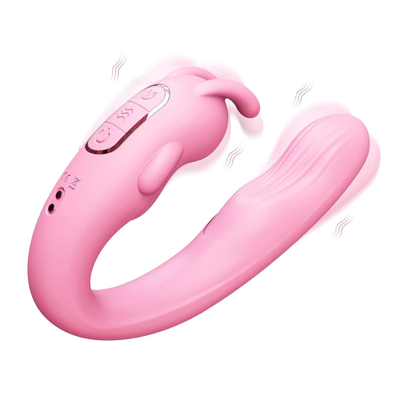 Rabbit G-Spot Vibrator Adult Sex Toys, Silicone Waterproof Dildo Clitoris Stimulator With 10 Vibration Modes, Rechargeable Powerful Vaginal Anal Maturbation Vibrating Massager For Women Couple