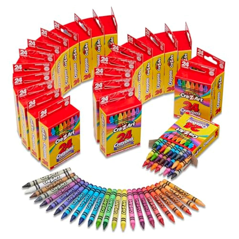 576 Count Bulk Crayons, 24 Packs of 24 for Classroom & Home Art Supplies