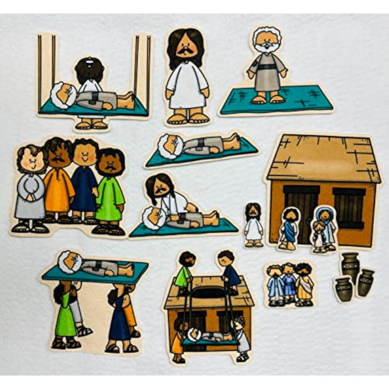 New Testament Story of Jesus Heals the Paralyzed Man Felt Bible Story for Flannel Boards Miracles