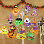 380 Pcs Halloween Craft Kit, 24 Sets with Foam Cards, Glitter Stickers & Accessories