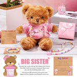 Big Sister Gift Set Big Sister Bear With Bracelet Necklace Jewelry Stuffed Animal Bear Toy Gift For Little Girls Christmas