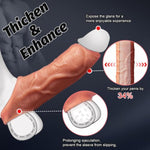 Realistic Penis Sleeve, Cock Ring Dick Extender, Erectile Aid Adult Toys Girth Enhancer And Delay Ejaculation Silicone Penis Pump Sex Toy For Men, Penis Prolonger Sheath For Couples