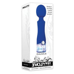 Evolved Love Is Back Dazzle Silicone Rechargeable Wand Massager Vibrator- Blue