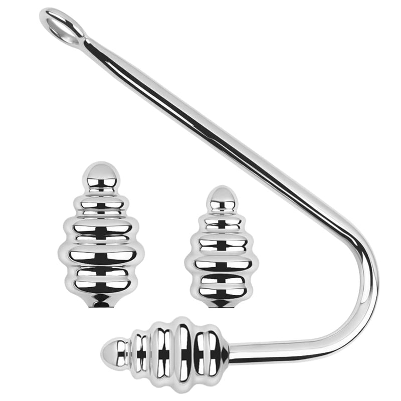 Stainless Steel Anal Hook With 3 Interchangeable Balls, Butt Plug Hook BlessMyBucket Stainless Steel Anal Hook With 3 Interchangeable Balls, Butt Plug Hook BlessMyBucket