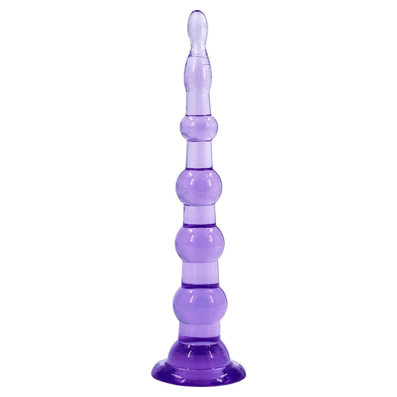 Butt Plug,Anal Beads Super Long Anal Plug Large Butt Plug Dildos With Suction Cup Anal Sex Toy,6 Bead Flexible Anal Plug Anus Dilator Vaginal Prostate Massage Stimulation For Men Women(Purple)