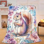 Squirrel Blanket Squirrels Throw Blanket Soft Warm Fuzzy Plush Chipmuck Throw Blanket Gifts For Girls Women Squirrels Lightweight Fleece Flannel Gift Blankets For Kids Adults 40"X50"