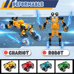 4-Pack Transforming Car & Robot Fidget Toys Bulk,Transformable Fidget Spinners For Kids,Christmas Stocking Stuffers For Boys,Stress Relief Sensory Toys,Party Favors Action Figures Set For Ages 5-13