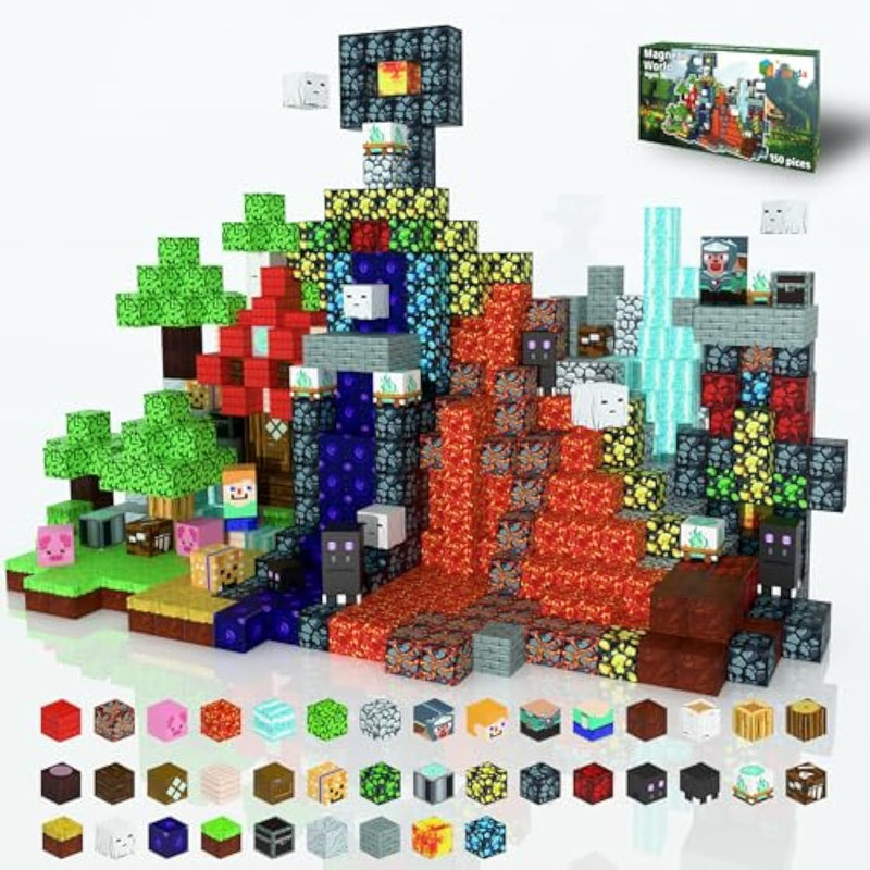 Magnetic Blocks?150Pcs Magnetic Building Blocks For Kids Ages 4-8 ?stem Sensory Construction Stacking Travel Toys With Magnets Cubes Gifts For Boys Girls 3 4 5 6 7 8-12 Years