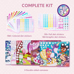 Unicorn & Princess Dot Art Kit for Kids Ages 3-7, Mess-Free Sticker Craft Set