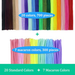 30x6mm Pipe Cleaner Craft Sticks for DIY Creative Crafts (27 Colors, 1000 Pieces)