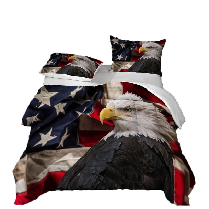 3D American Style Bedding Set For Kids, Bald Eagle Ultra Soft All Seasons Comf