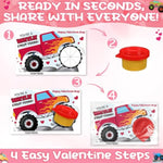24 Sets Modeling Clay for Kids Mini Modelings Dough Bulk with Monster Truck Theme Cards and Goodies