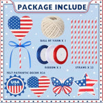 24 Sets 4th of July USA Flag Wand Craft Kit, Patriotic DIY Activity for Kids