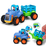 Friction Powered Cars Push And Go Trucks Construction Vehicles Toys Set Of Tractor Bulldozer Dump Truck Cement Mixer For Baby Toddlers Infants Boys Gifts