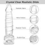 Big Realistic Dildo, 10.04 Inch Soft Jelly G-Spot Dildo With Suction Cup, Adult Sex Toy For Women Me Gay Anal Plug Sensory Toys (Clear M)