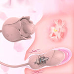 Rose Sex Toy Vibrator Dildo 3 IN1 Adult Sex Toy for Women 12 Tongue Licking and Thrusting Dildos G Spot Vibrators, Anal Sex Toy Clit Nipple Stimulator Licker for Female Men Couple (Pink)