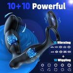 Prostate Massager Anal Vibrator, Male Sex Toys For Men Sex Toy Anal Plug Anal Toys Adult Toys Male Vibrator Butt Plug For Women Couples Remote Control With 10 Wiggling Vibrating Dual Cock Ring