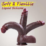 Realistic Brown Dildo Feels Like Skin, 8.66In Silicone Dildo With Strong Suction Cup, Gay Dildo, Anal Dildo Sex Toys For Couples Male & Female & Gays Brown