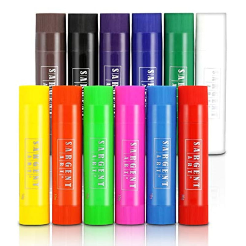 Sargent Art Tempera Paint Sticks Set with 12 Colors and Case, Multi, 0.35 Ounce