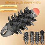 4 Pcs Silicone Penis Sleeves, Cock Sheath Penis Ring, Penis Enlargement And Delay Sleeve, Cock Extender, Sm Men'S Cock Ring Bondage Restraint Sex Toy
