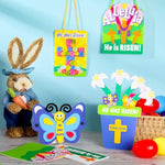 24 Pcs He Has Risen Easter Felt Craft Kits for Kids, Christian Sunday School Activity