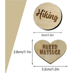 20Pcs Date Night Activity Tokens,Funny Wooden Couples Romantic Funny Sex Token Gift For Couples (Round,Pack 3)