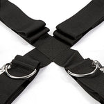 Fifty Shades of Grey Keep Still Restraint Kit - Over The Bed Cross Restraint Set - Faux Fur Lined Detachable Cuffs - Includes Blindfold & Door Hanger - 80 Inch Adjustable - Black/Grey