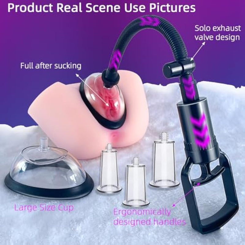 Pussy Pump Sex Toys, Clitoral Pumps Enhance Sensation, Increase Female Sexual Pleasure, Adult Game Nipple Clitoral Stimulator, Vacuum Vaginal Pump 5 Suction Cups, Promote Couple Pleasure