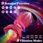 4Pcs App Remote Control Anal Plug, 9 Rotating & Vibration Modes, Vibrating Prostate Massager, Rose Light Up Butt Plug Toy For Women And Man Couples Sex Toys