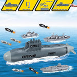 Aircraft Carrier Toy Military Submarine Naval Ship Play Set With 6 Pcs Planes Toys, Army Men Toy Battleship For Kids Boys Girls