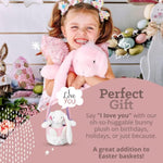 Plushible Easter Bunny Stuffed Animal, 18" (Pink) - Plush, Soft Embroidered Stuffed Bunny Toy For Kids, Newborns, Boys & Girls, Cuddly And Adorable Plush Toys