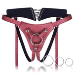 Strap On Dildo Harness For Women Men Pegging Sex Toys, Fully Adjustable Vegan Leather Strap And Corset Style Back With 3 Size Metal O-Rings Adult Toy For Lesbian Gay Couples