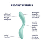 Rrrolling Pleasure Vibrator Sex Toy | Adult Toys For Women | Best G-Spot Clit Stimulation | Vibrating Sexual Pleasure Device | Stimulation Vibrators | Woman Sextoy (Mint)
