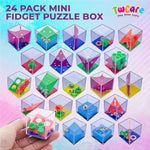 Brain Teaser Puzzle Cubes Party Favors For Adhd Autism Kids Adults 24 Pack Fidget Toy Set Gifts Mini Games Stress Relief Stocking Stuffers Bulk Goodie Bag Filler Treasure Box Classroom Prizes School