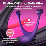 Fluffer G-Thing Bulb Vibe - App Remote Control G-Spot Stimulator Wearable Panty Vibrator, Hidden And Hands Free Sex Toy Secret Vibrator With Bluetooth, Couples Sex Toys, Body Safe - Purple