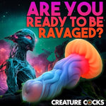 Alien Invader Alien Glow-In-The-Dark Silicone Dildo For Men, Women, & Couples. Fantasy Dildo, Harness Compatible. Strong Suction Cup Base. 1 Piece, Pink, Purple, Orange, Blue.