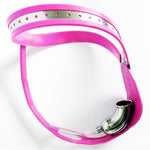 Chastity Belt Black Male Penis Cage Pink Stainless Steel Heart Shape Lockable Adjustable Bdsm Slave Bondage Restraints Kits (Pink, 60-90Cm)