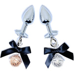 Hollowed-Out Sex Toys Flower Bell Anal Plug Erotic Products Delicate Bow Metal Anal Plug(Gold)