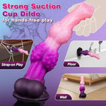 9.9" Huge Fantasy Dog Knot Dildo, Thick Monster Dragon Dildo With Suction Cup, Giant Knotted Horse Anal Dildos, Silicone Wolf Animal Dilator For G-Spot, Adult Sex Toys For Men Women