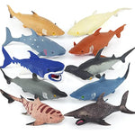 10 Pack Shark Toys,8" Soft And Stretchy Realistic Shark Toy Set,Floating Bathtub Toys And Birthday Party Favors For Boys Girls Kids