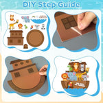 24 Set Noah's Ark Rocking Paper Plate Craft Kit for Bible VBS Sunday School Classroom Activities
