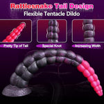 14" Long Anal Tentacle Dildo, Huge Horse Octopus Anal Snake Knot Fantasy Monster Ribbed Dildo, Long Butt Plug Alien Knotted Tentical Adult Sex Toys For Women Men Gay Prstate Massage