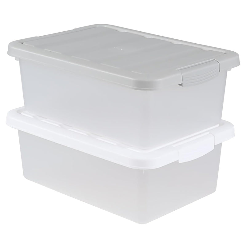 Storage Bin With Lid 14 Quart, 2 Packs, Plastic Box For Organizing