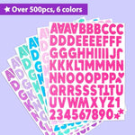 500+ Felt Letter Stickers for Kids Ages 3 and Above | Alphabet Set for Learning and Creativity